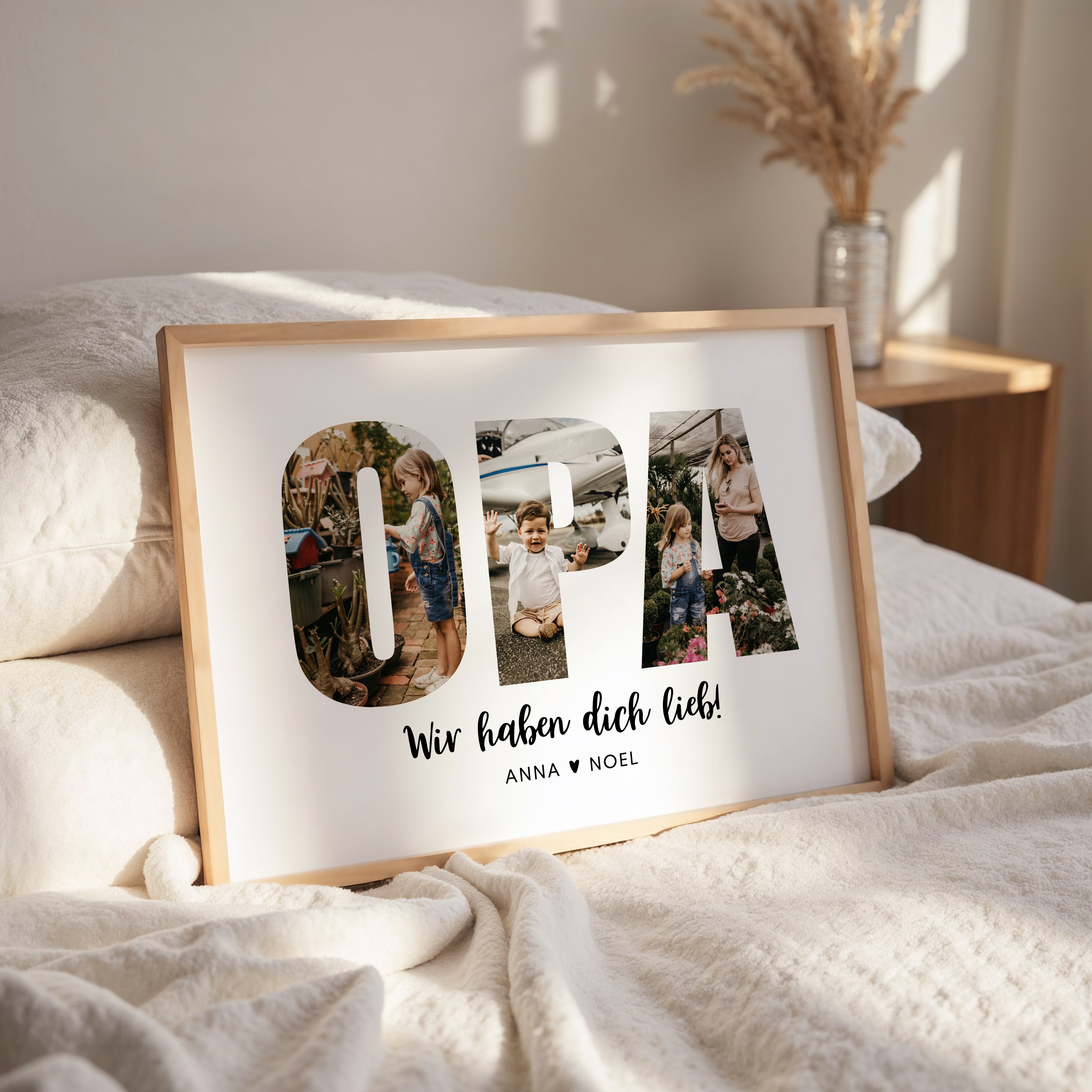 Opa Geschenk – Persönliche Fotocollage zum Geburtstag, Weihnachten oder Vatertag