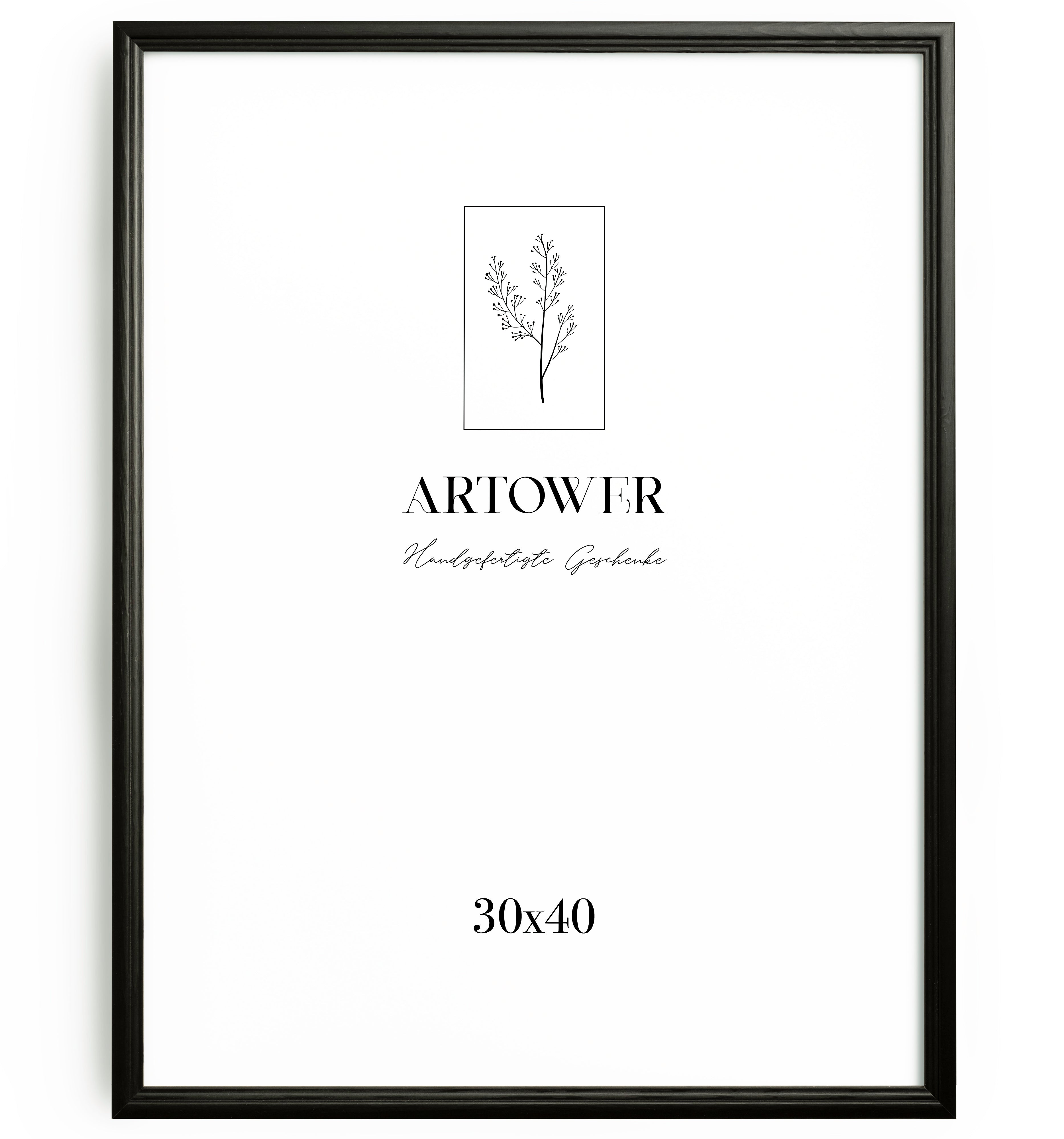 Artower® Bilderrahmen Vintage Schwarz Holz Rahmen