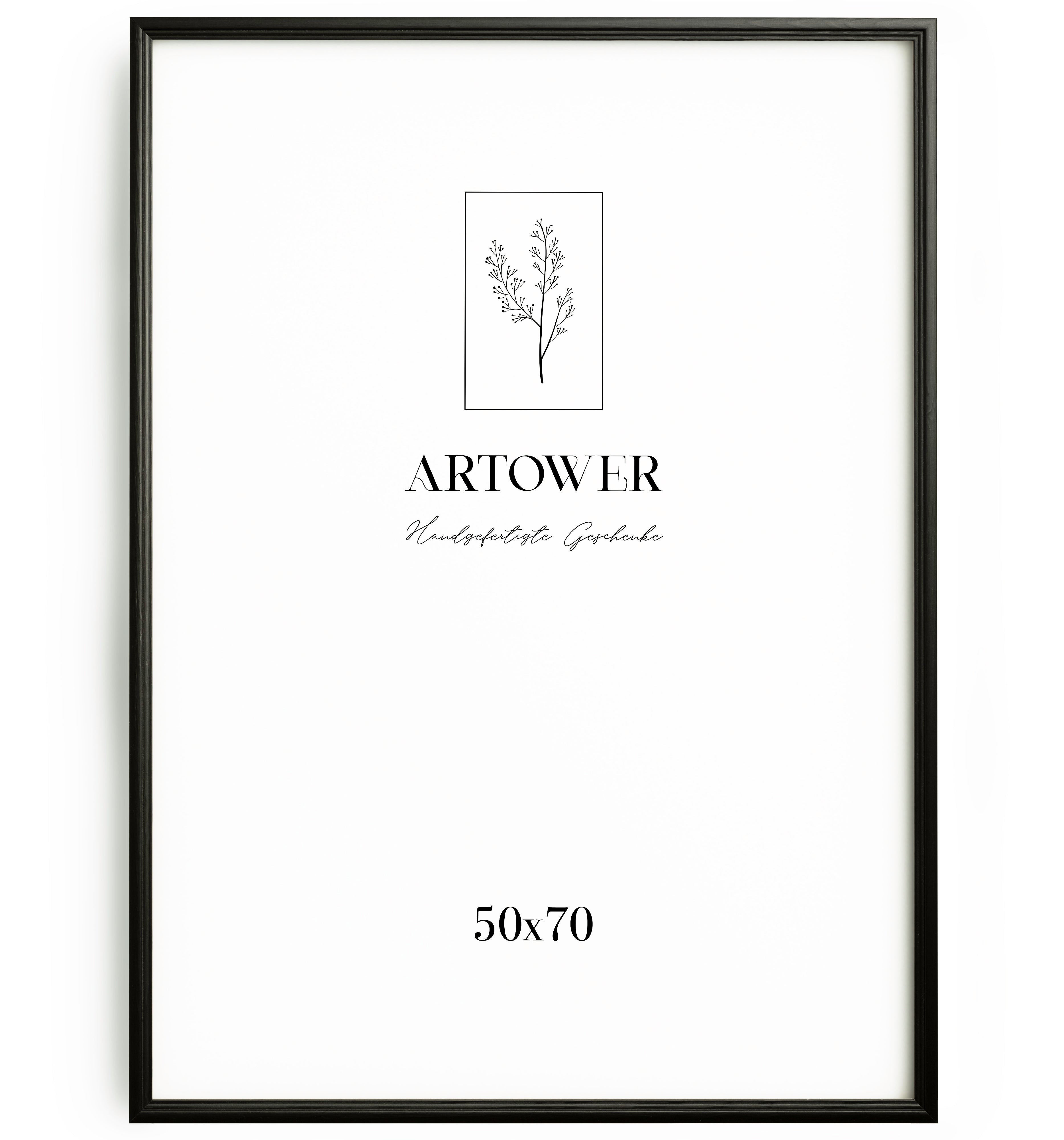 Artower® Bilderrahmen Vintage Schwarz Holz Rahmen