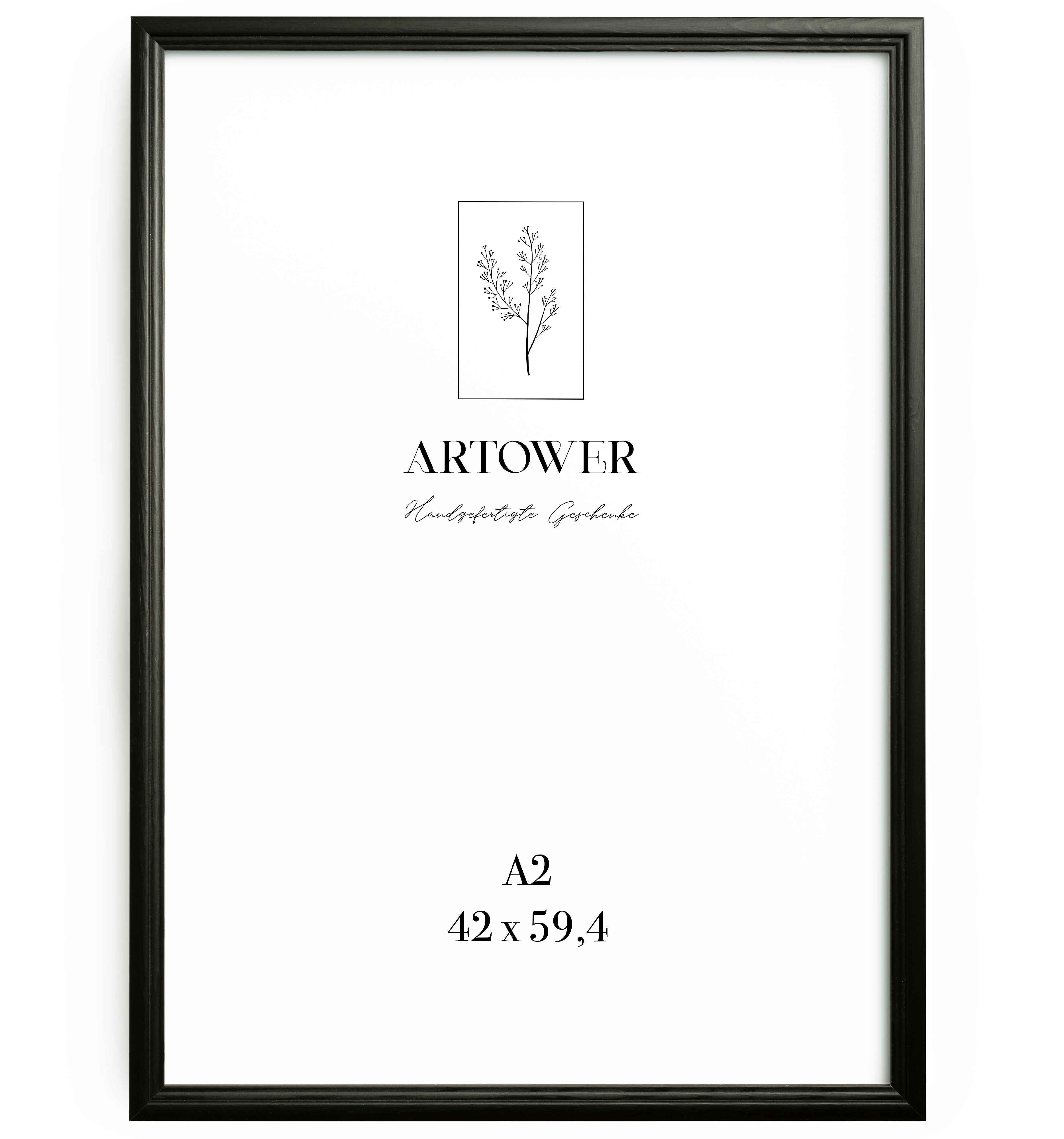 Bilderrahmen für A2 (42 x 59,4 cm) - Vintage Schwarz