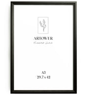 Artower® Vintage Bilderrahmen für A3 (29,7 x 42 cm) Schwarz – Holzrahmen im klassischen Landhausstil – Fotorahmen für Wand