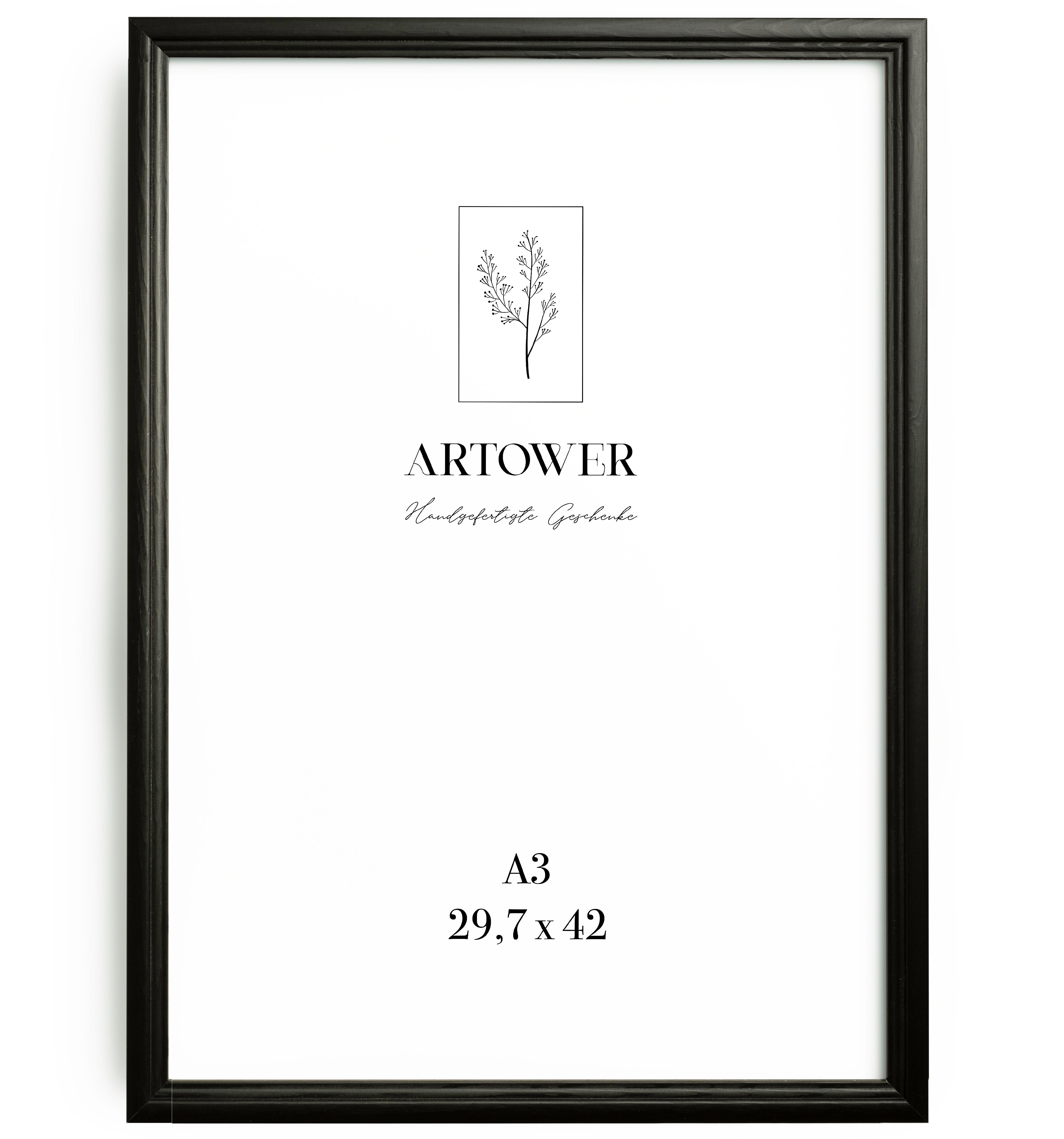 Bilderrahmen für A3 (29,7 x 42 cm) - Vintage Schwarz