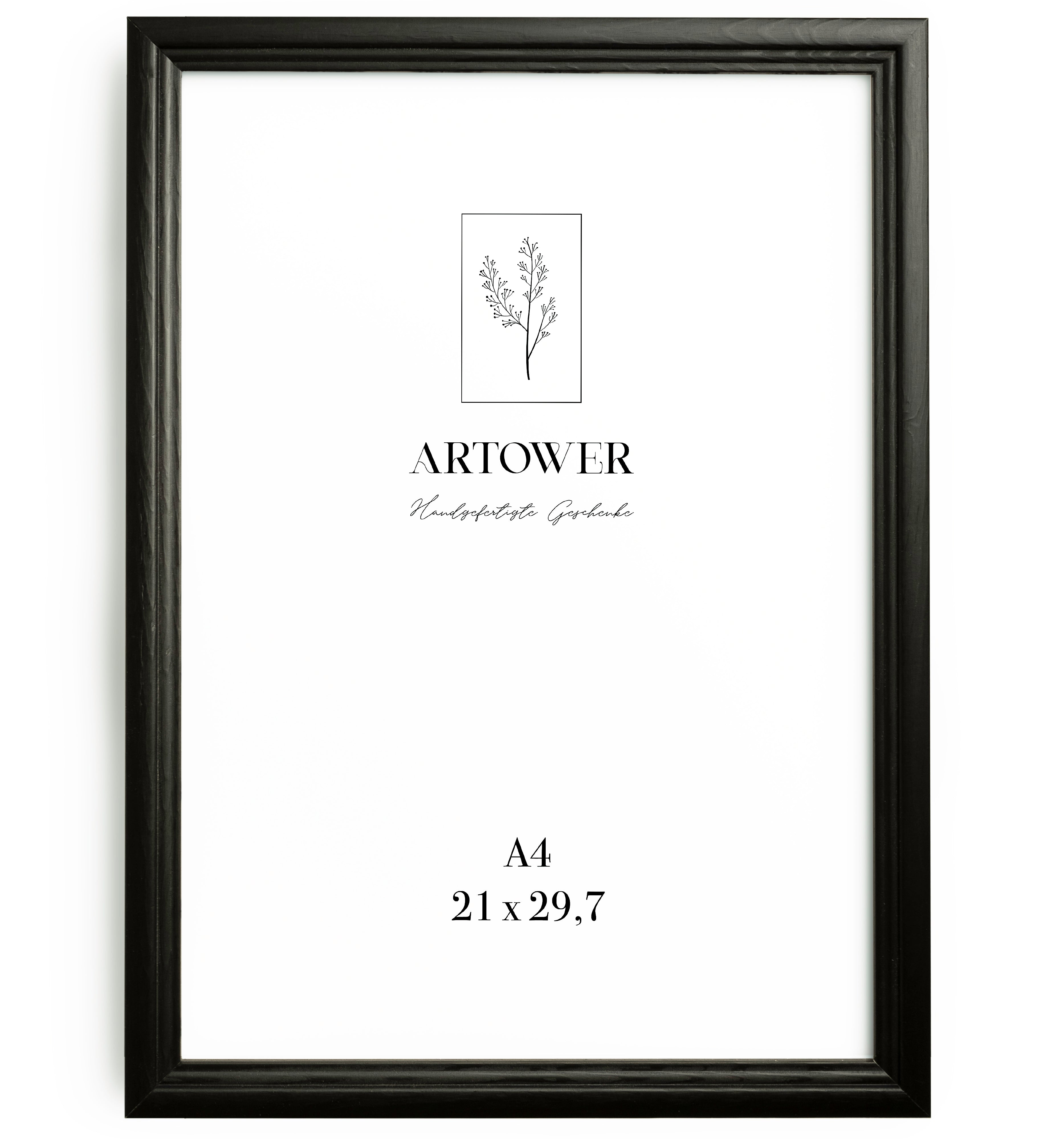 Artower® Bilderrahmen Vintage Schwarz Holz Rahmen