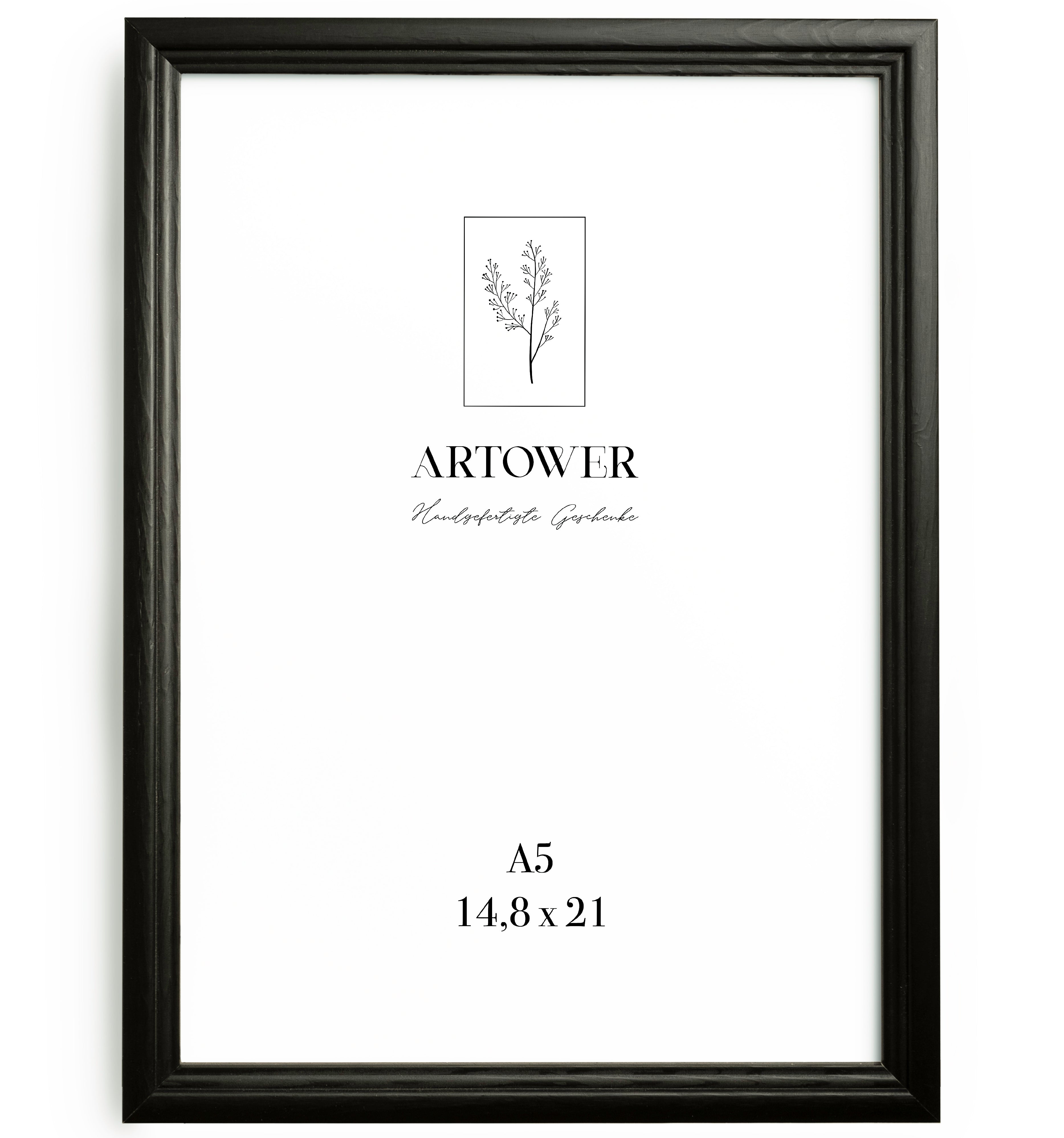 Artower® Bilderrahmen Vintage Schwarz Holz Rahmen
