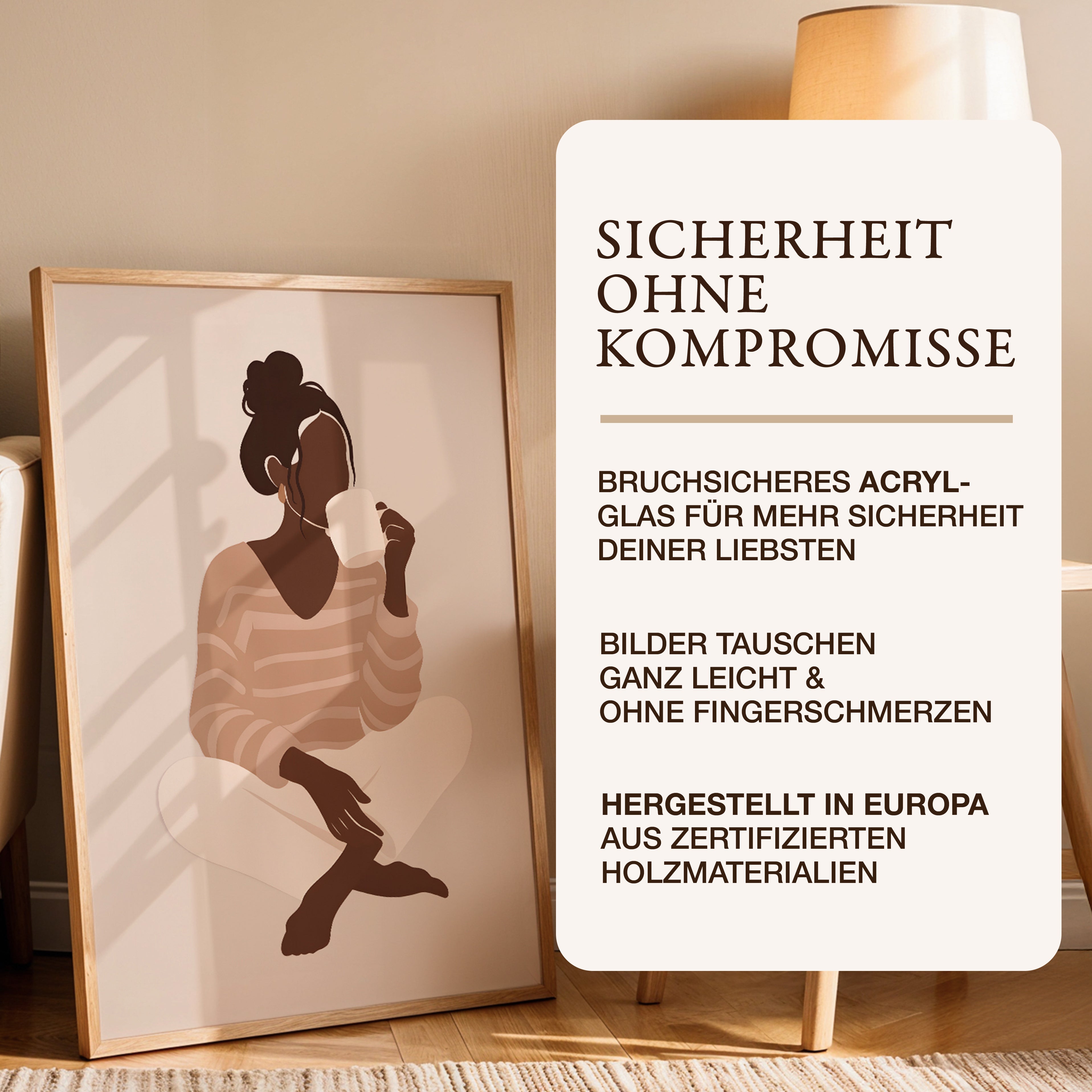 Artower® Bilderrahmen Natur Holz Eiche Dünner Rahmen