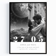 Sternenhimmel Poster mit Foto – Personalisiertes Geschenk für Paare