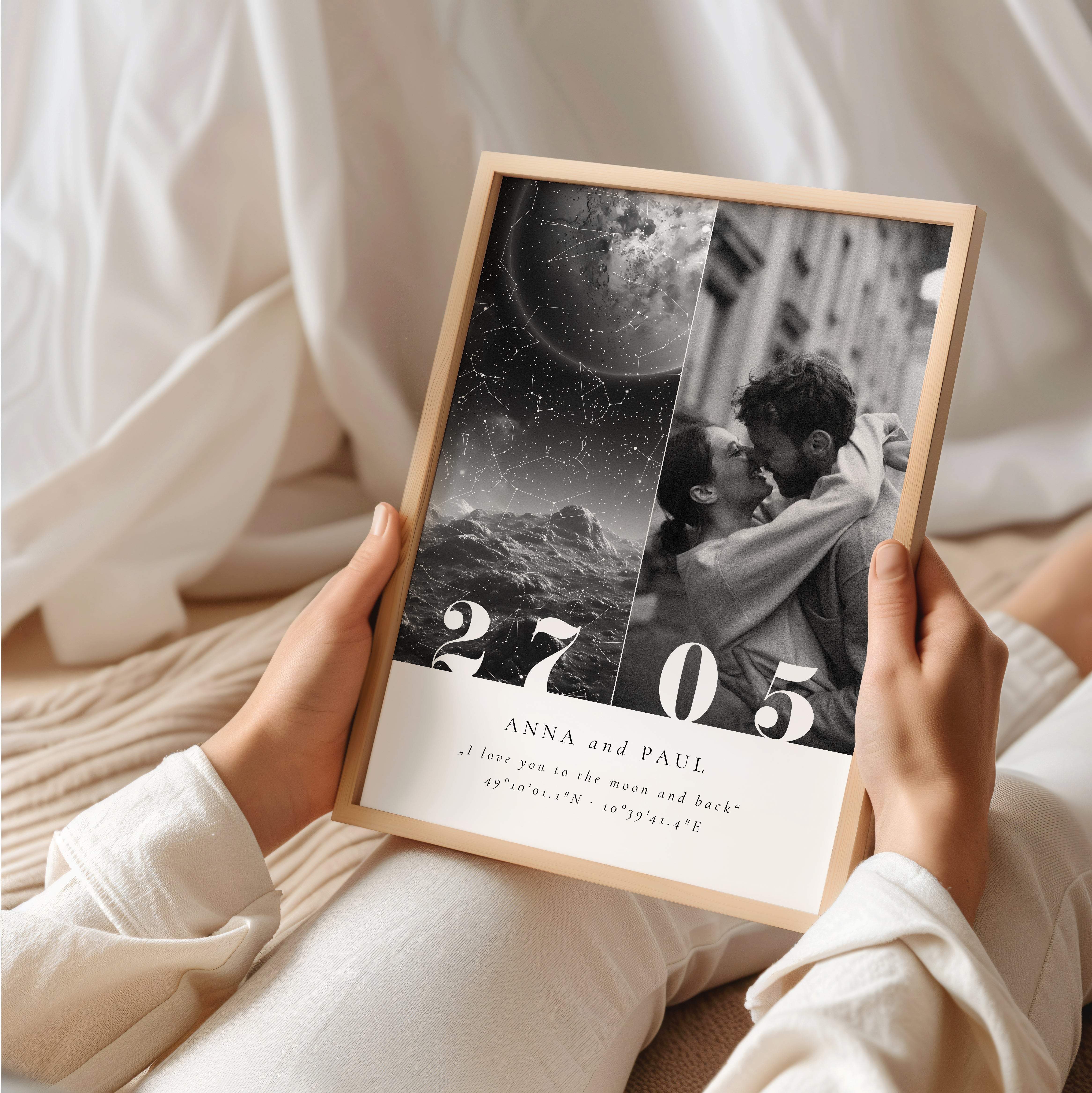 Sternenhimmel Poster mit Foto – Personalisiertes Geschenk für Paare