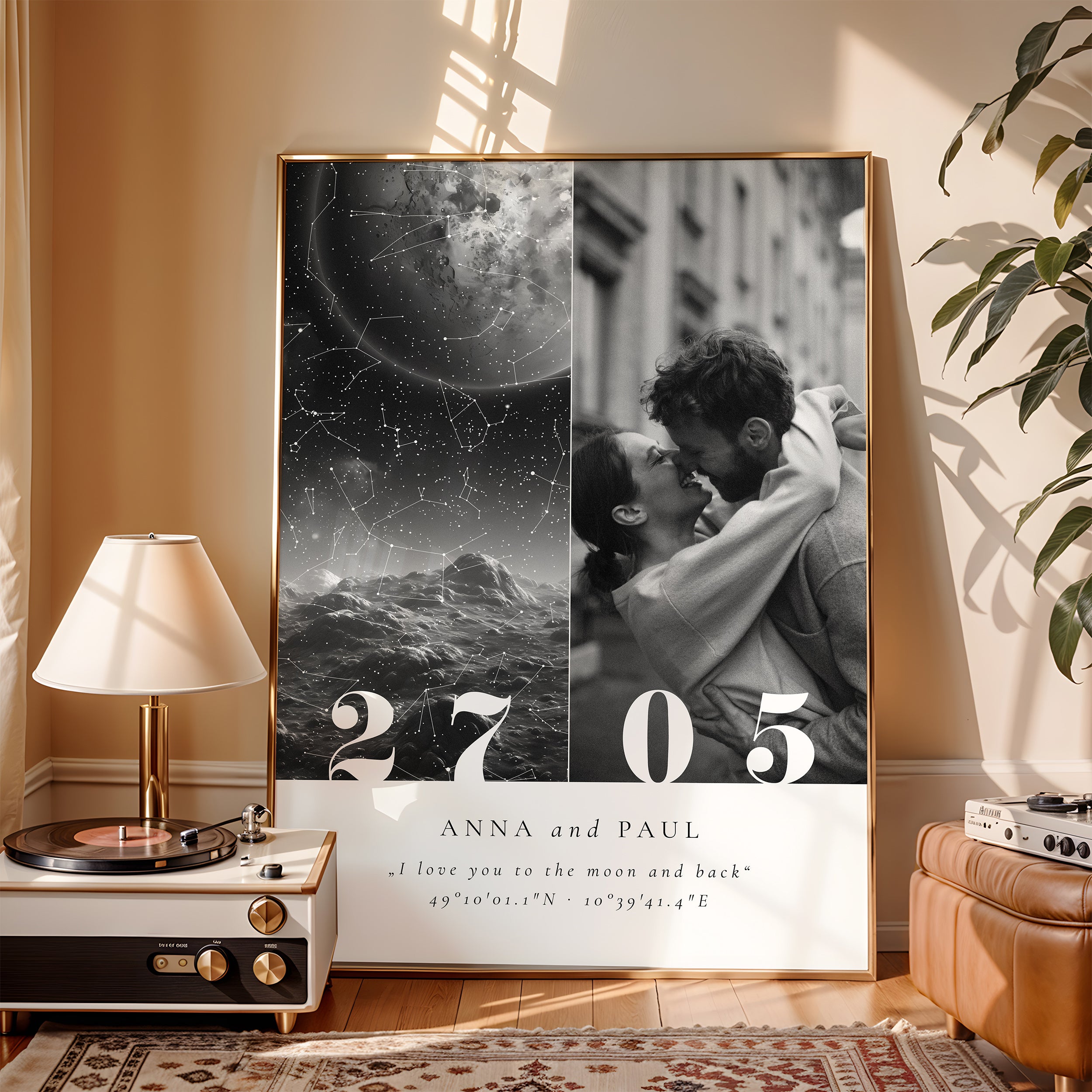 Sternenhimmel Poster mit Foto – Personalisiertes Geschenk für Paare