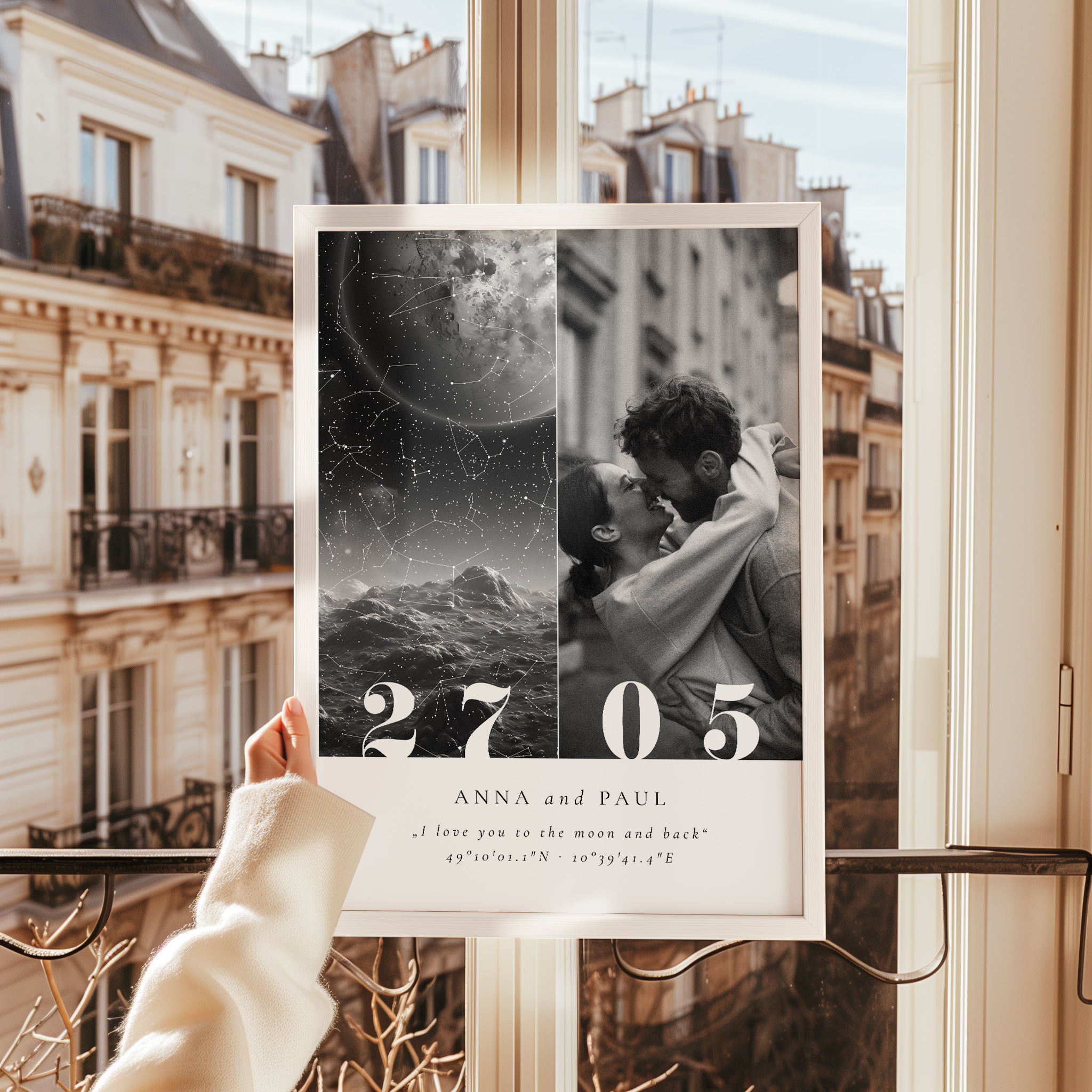 Sternenhimmel Poster mit Foto – Personalisiertes Geschenk für Paare