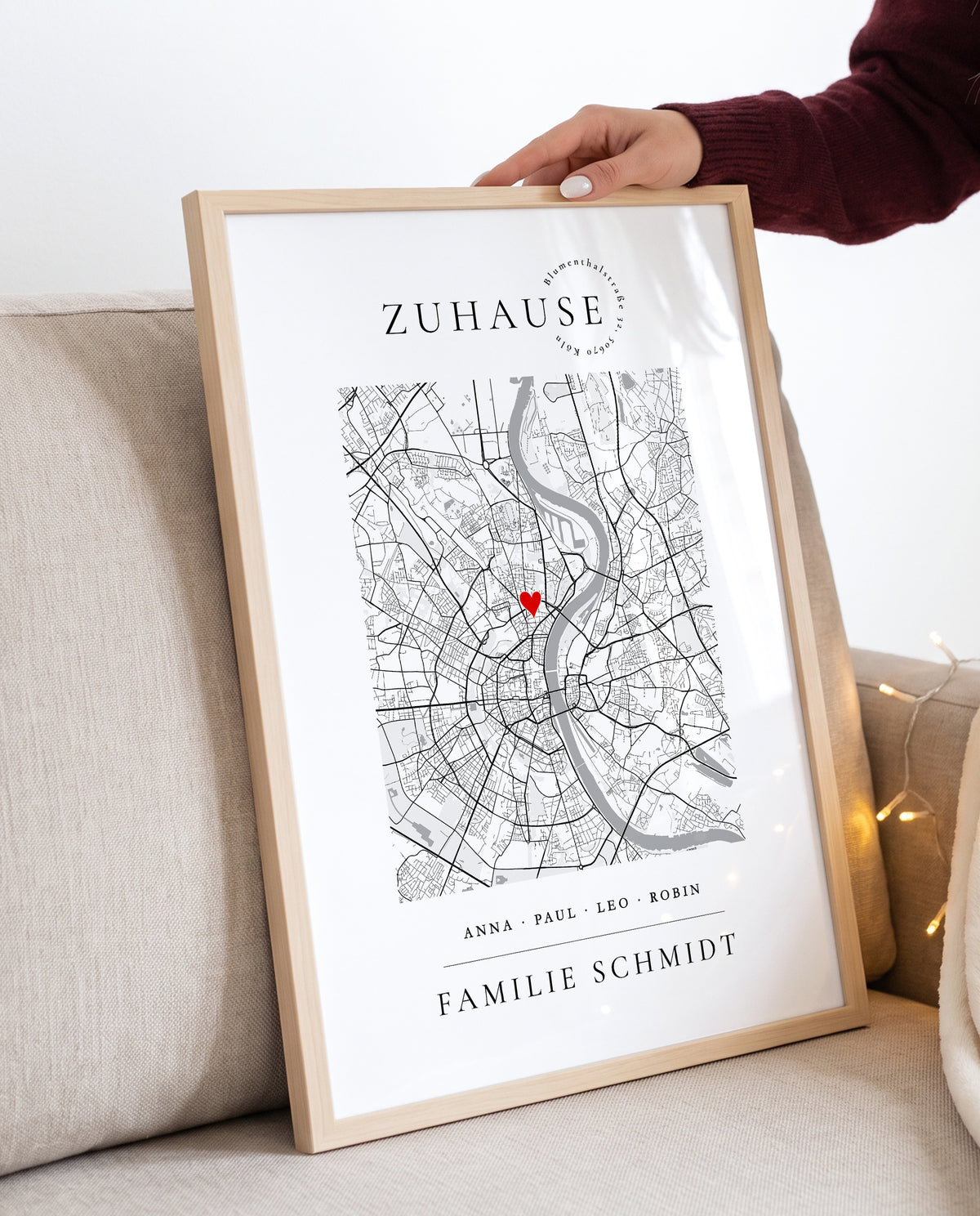Koordinaten Bild Zuhause personalisiert | Einzugsgeschenk & Hochzeitsgeschenk