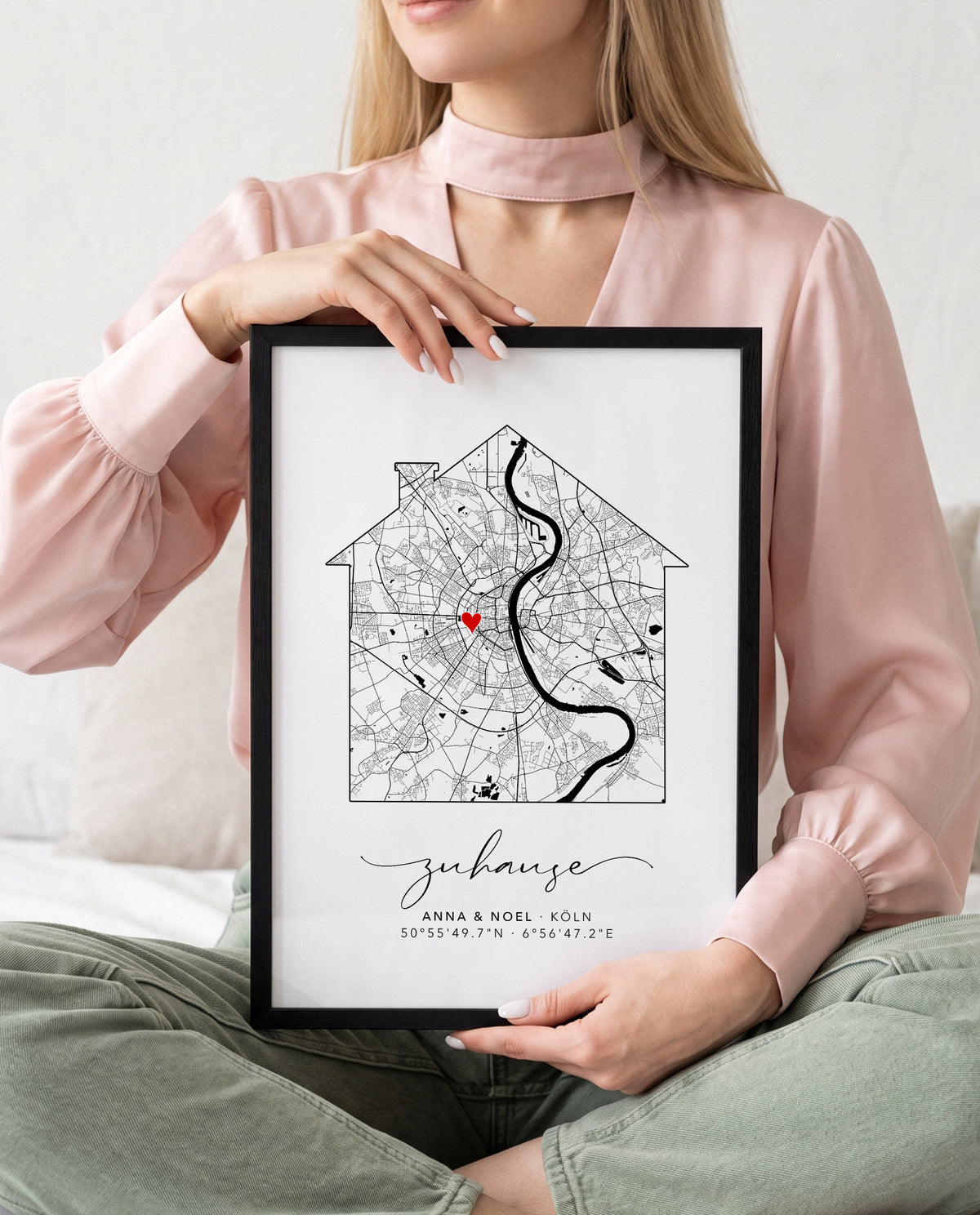 Zuhause Poster Haus - Personalisierte Stadtkarte | Artower
