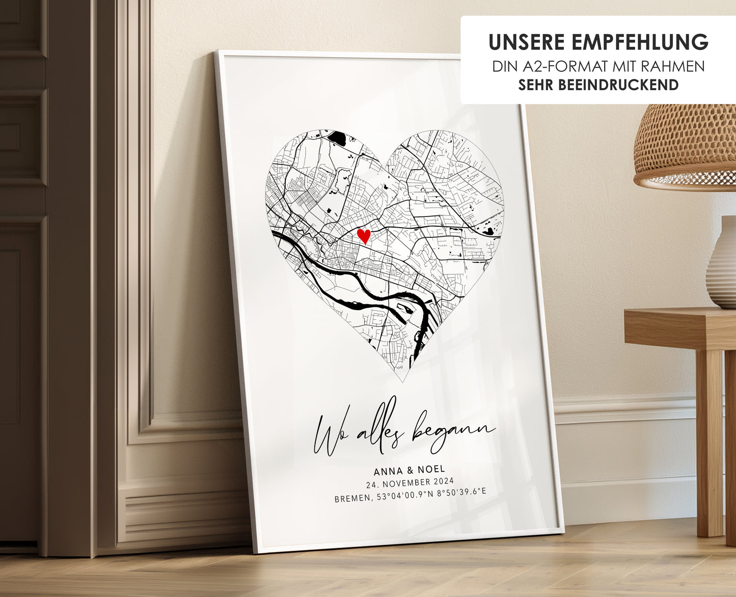 Wo alles begann Poster - Personalisierte Stadtkarte