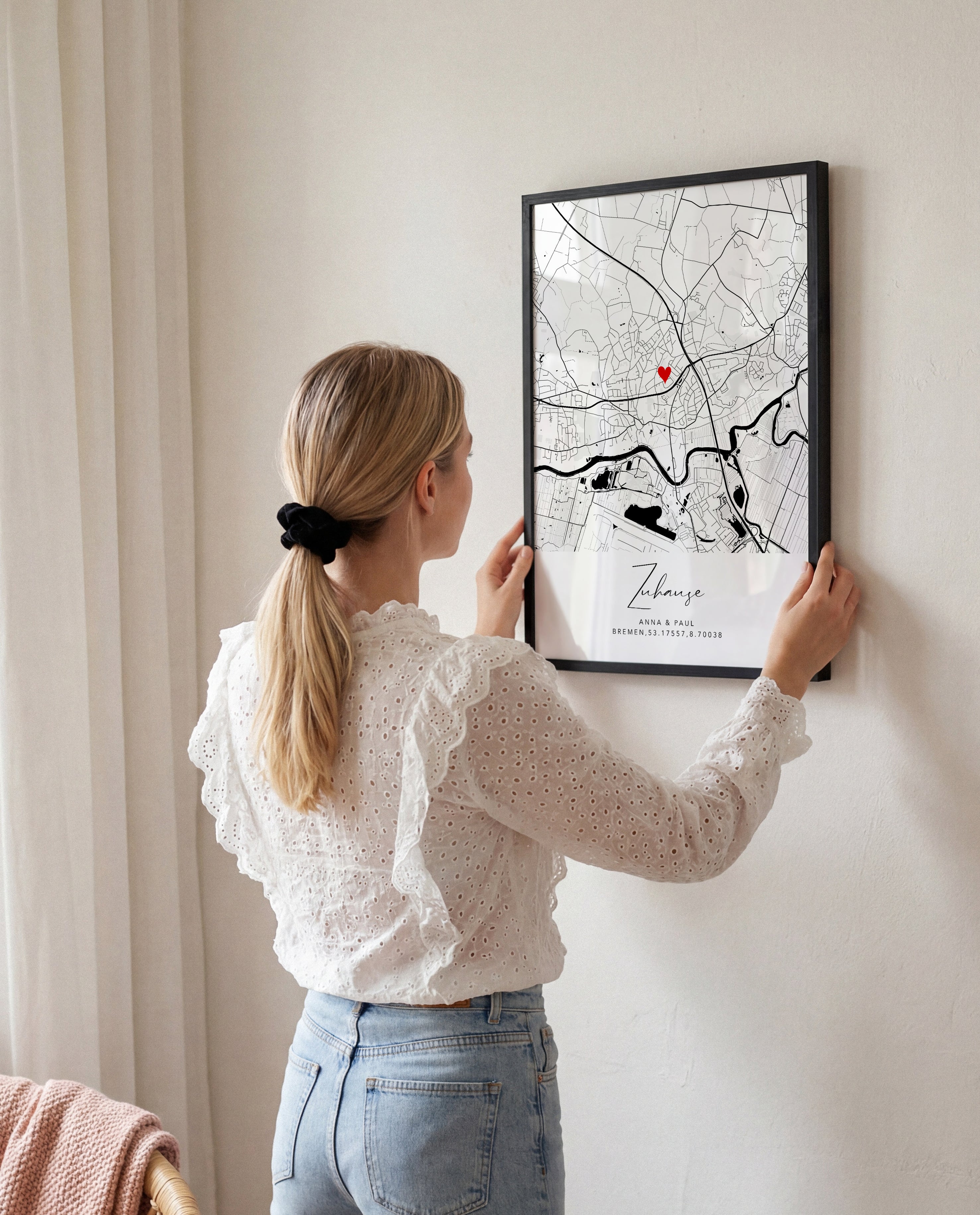 Zuhause Poster mit Stadtkarte