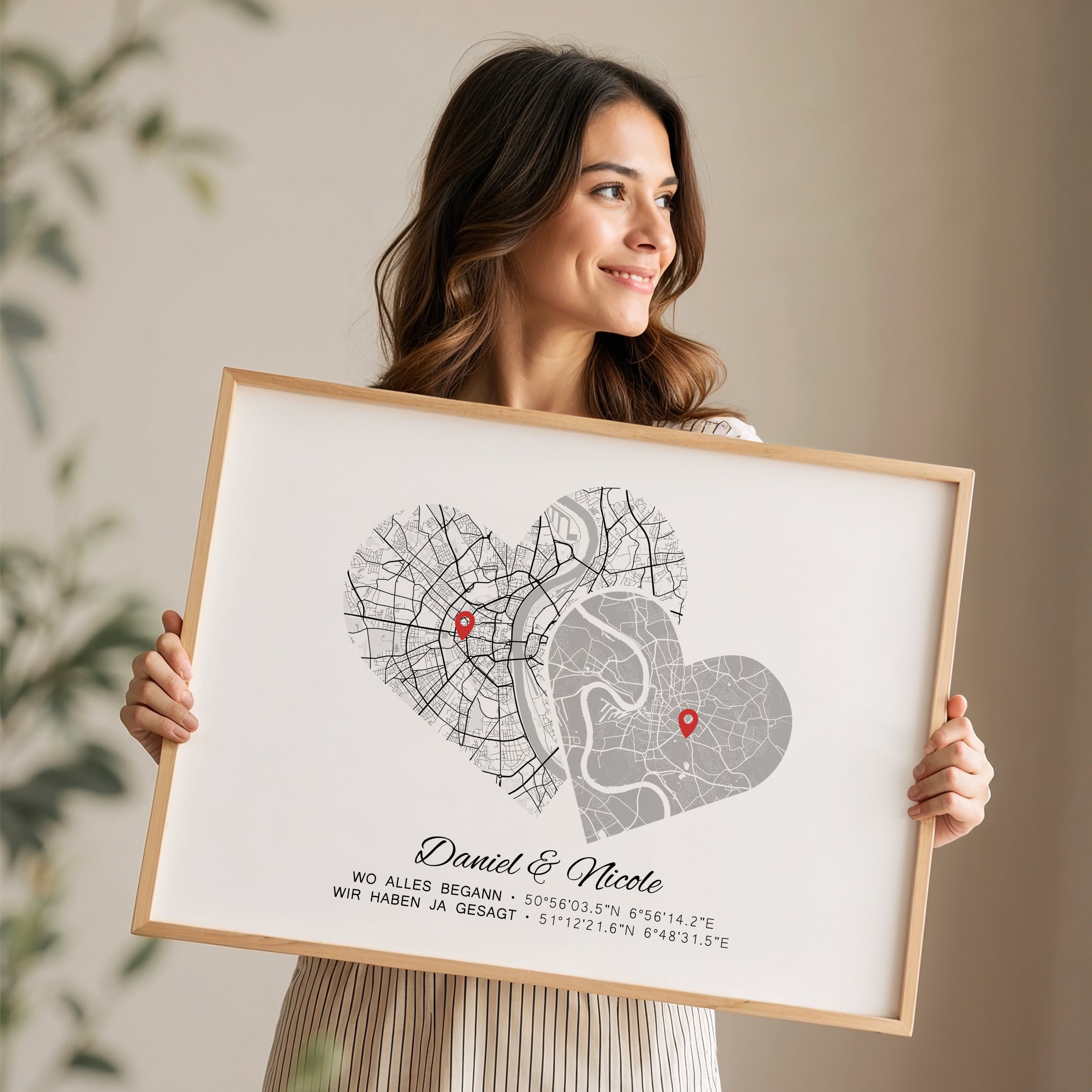 Hochzeitstag Geschenk Poster Zwei Städte