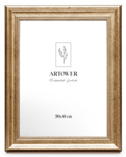 Bilderrahmen für 30 x 40 cm - Barock Champagner-Silber