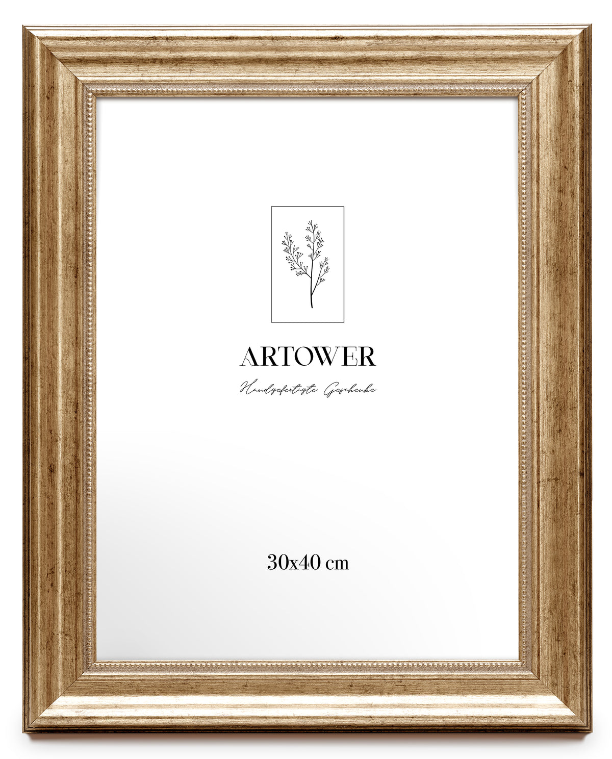 Bilderrahmen für 30 x 40 cm - Barock Champagner-Silber