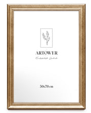 Bilderrahmen für 50 x 70 cm - Barock Champagner-Silber