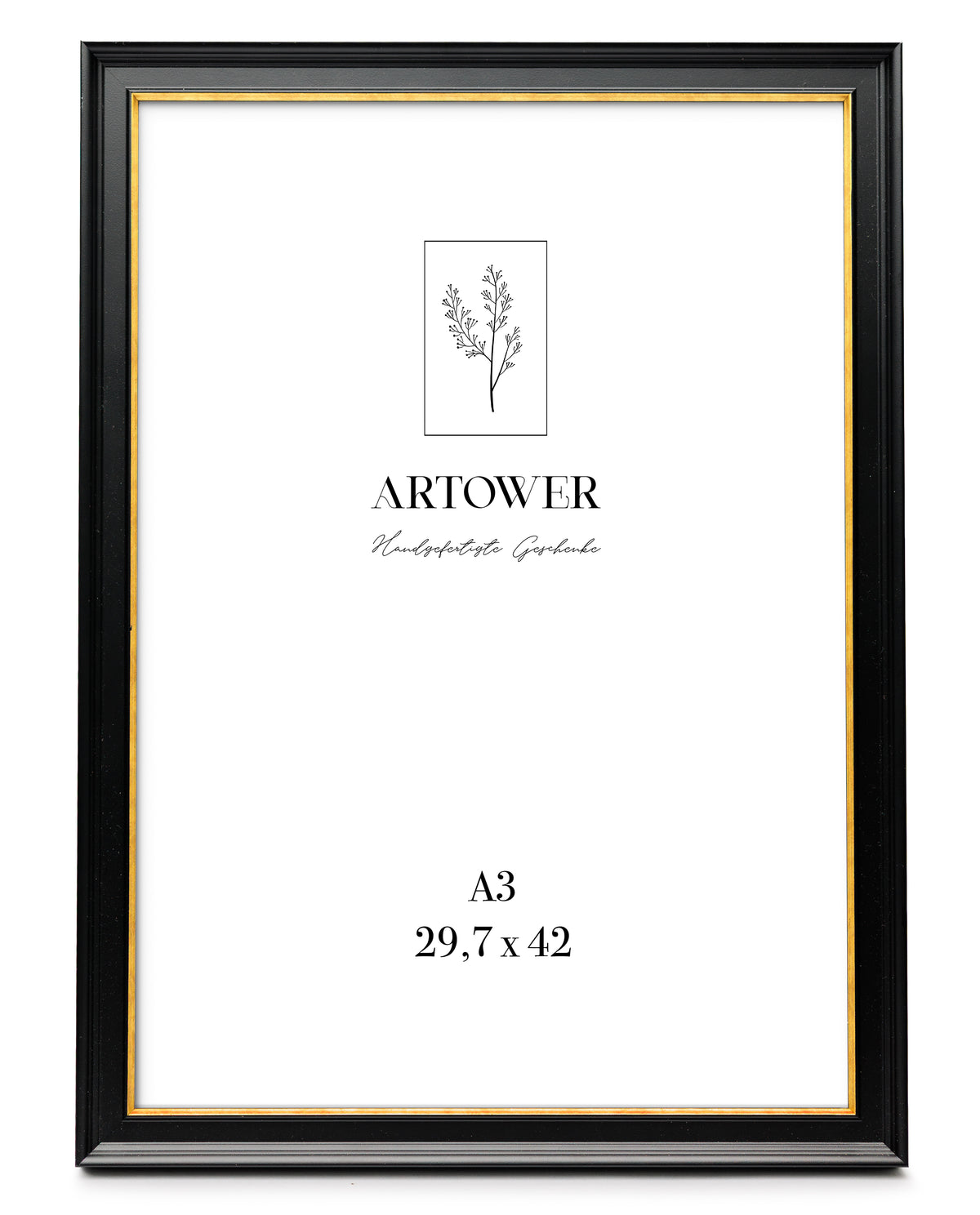 Bilderrahmen für A3 (30 x 42 cm) - Klassischer Schwarz Gold