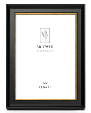 Bilderrahmen für A5 (15 x 21 cm) - Klassischer Schwarz Gold