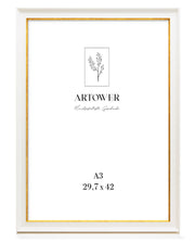 Bilderrahmen für A3 (30 x 42 cm) - Klassischer Weiß Gold