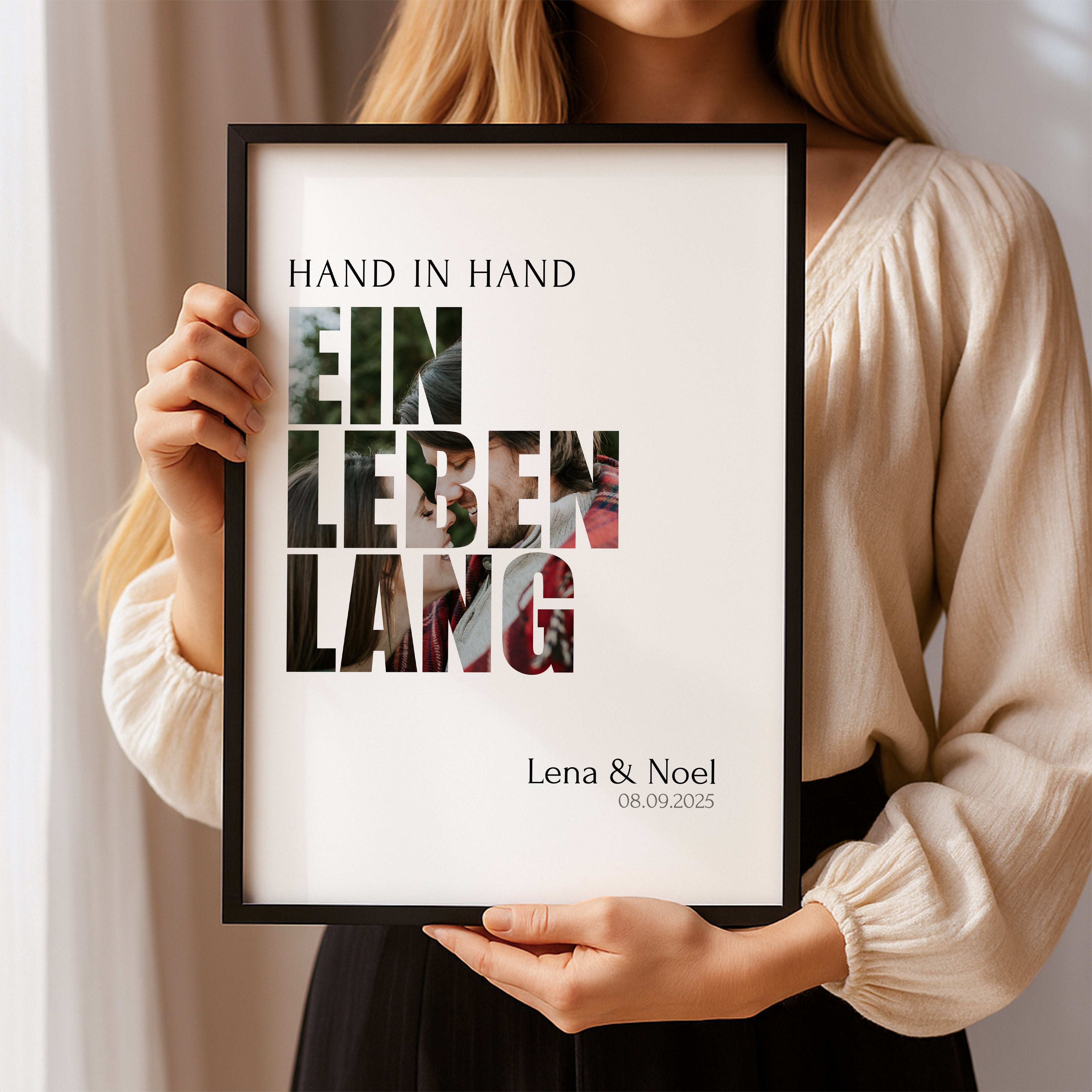 Hand in Hand ein Leben lang Geschenk Verlobung, Jahrestag, Hochzeitstag