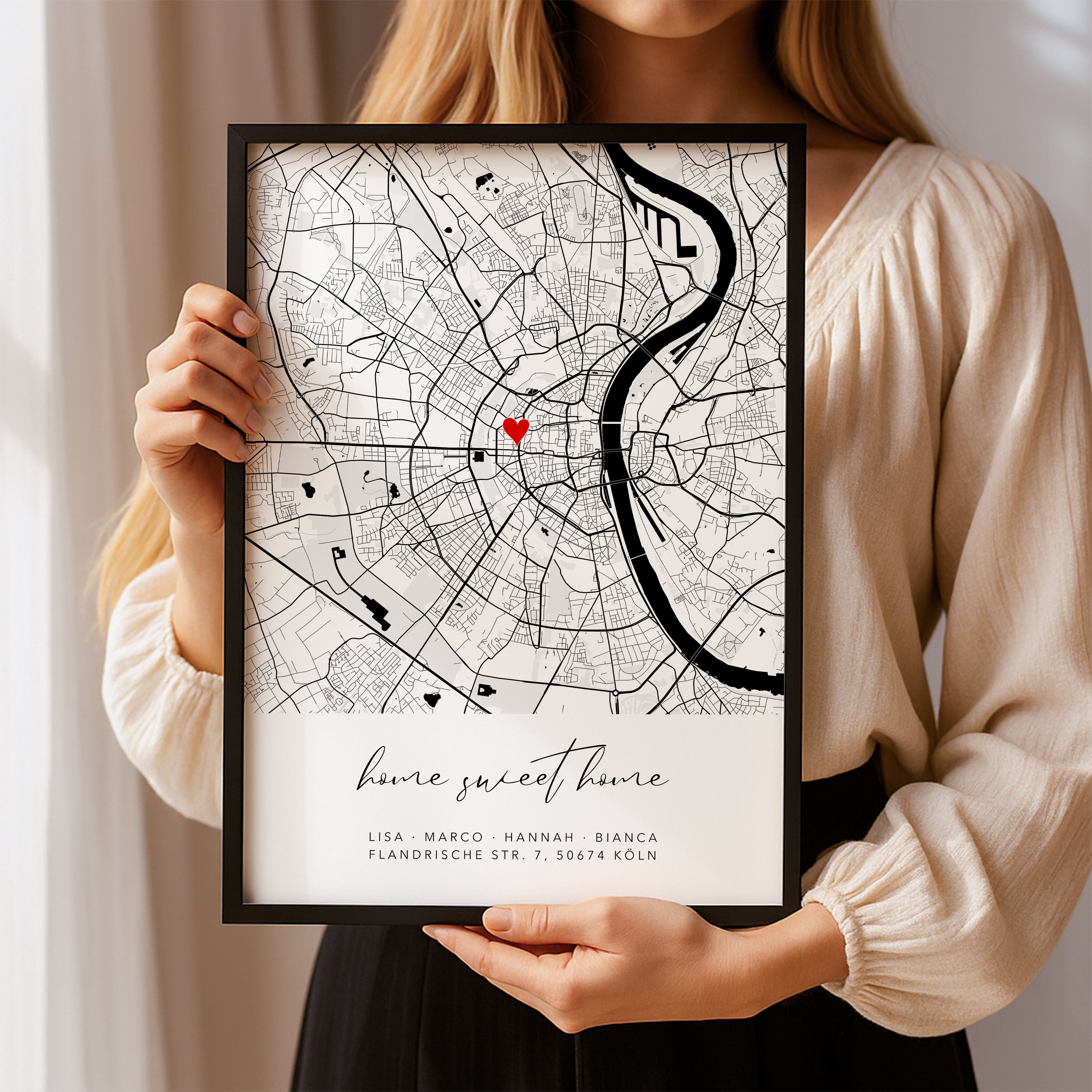 Home sweet home Poster - Personalisierte Stadtkarte