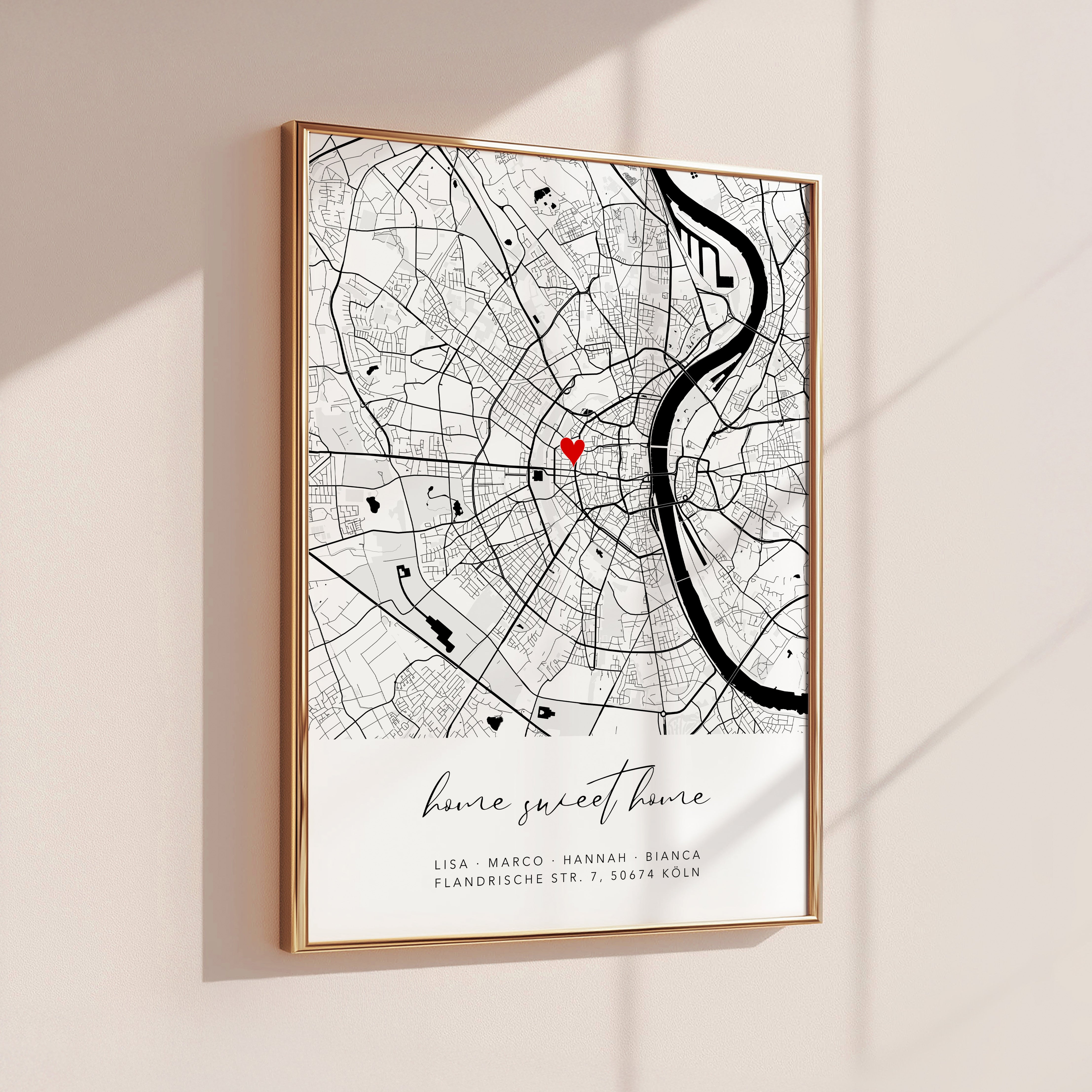 Home sweet home Poster - Personalisierte Stadtkarte