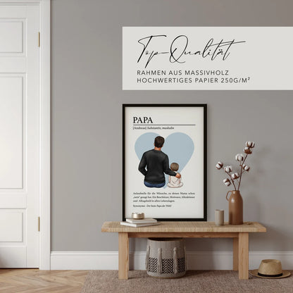 Papa Geschenk personalisiert – Papa Bild & Definition Poster zum Vatertag & Geburtstag