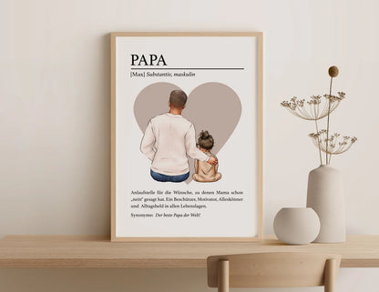 Papa Geschenk – Bild mit Definition, Vatertag & Geburtstag Idee