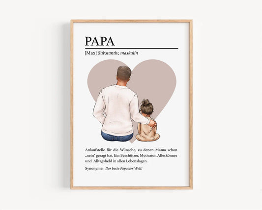 Papa Geschenk – Bild mit Definition, Vatertag & Geburtstag Idee