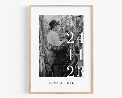 Jahrestag Geschenk – Personalisiertes Poster mit Namen, Datum & Foto