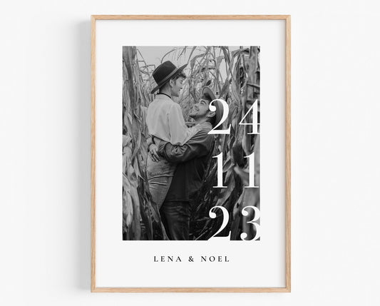 Jahrestag Geschenk – Personalisiertes Poster mit Namen, Datum & Foto