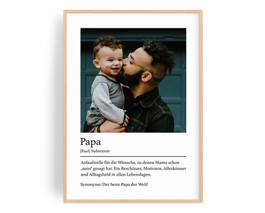 Personalisiertes Papa Geschenk – Definition Bild zum Vatertag, Geburtstag oder zu Weihnachten