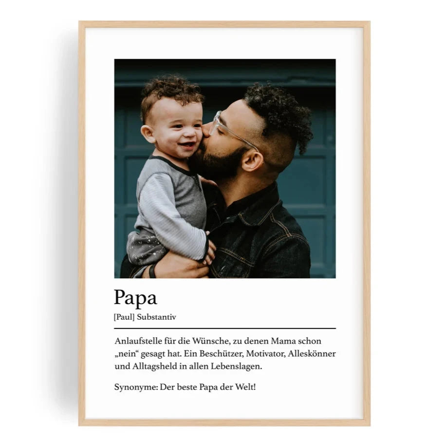Personalisiertes Papa Geschenk – Definition Bild zum Vatertag, Geburtstag oder zu Weihnachten