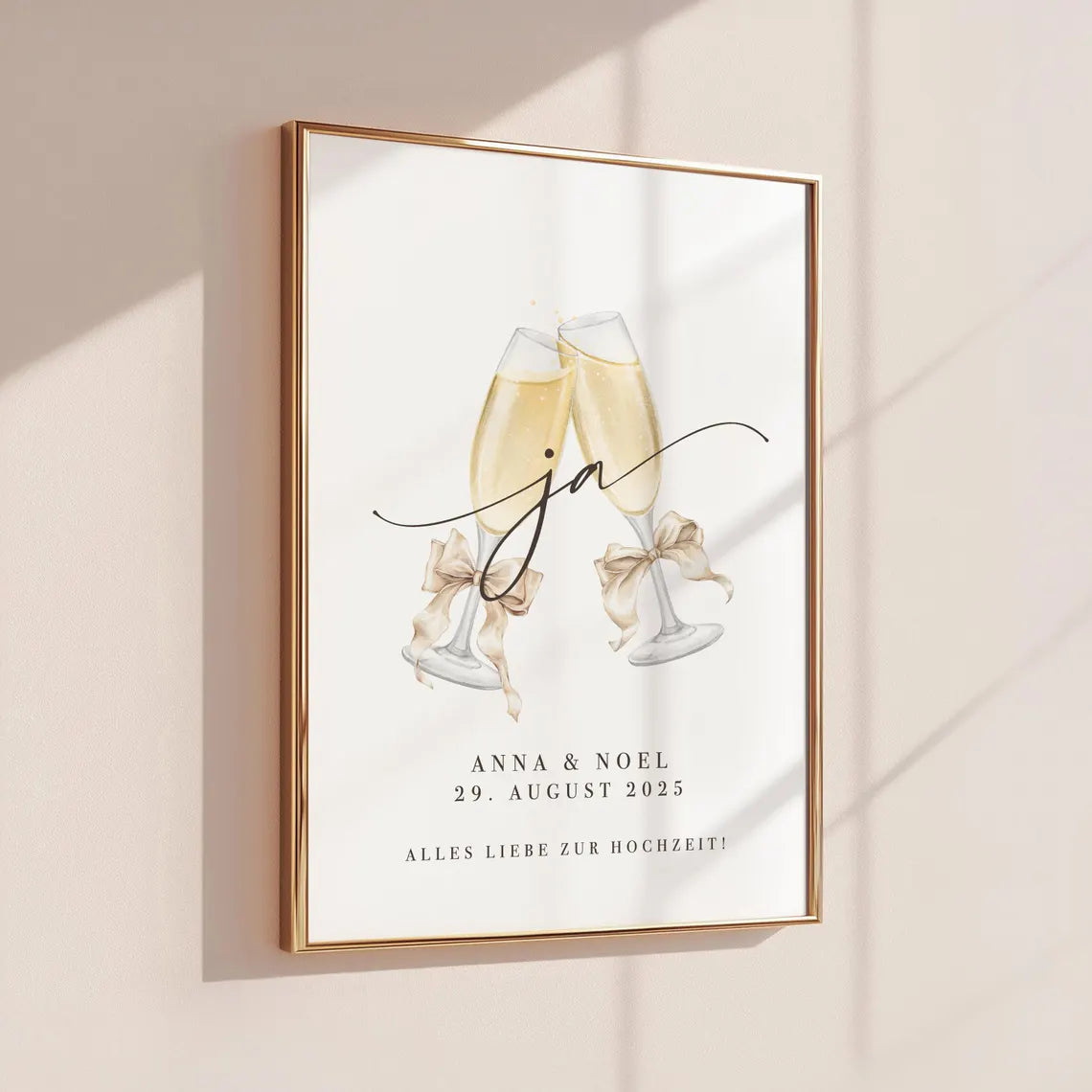 Hochzeitsgeschenk „Ja“ Bild für das Brautpaar – Alles Liebe zur Hochzeit
