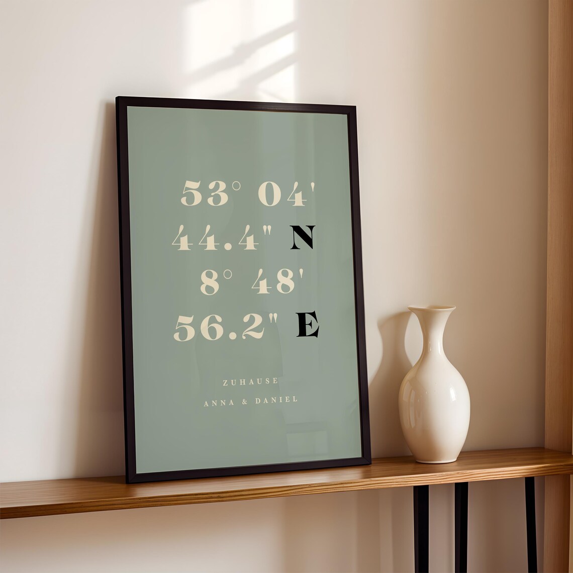 Retro Koordinaten Poster „Zuhause“ – Personalisiertes Einzugsgeschenk