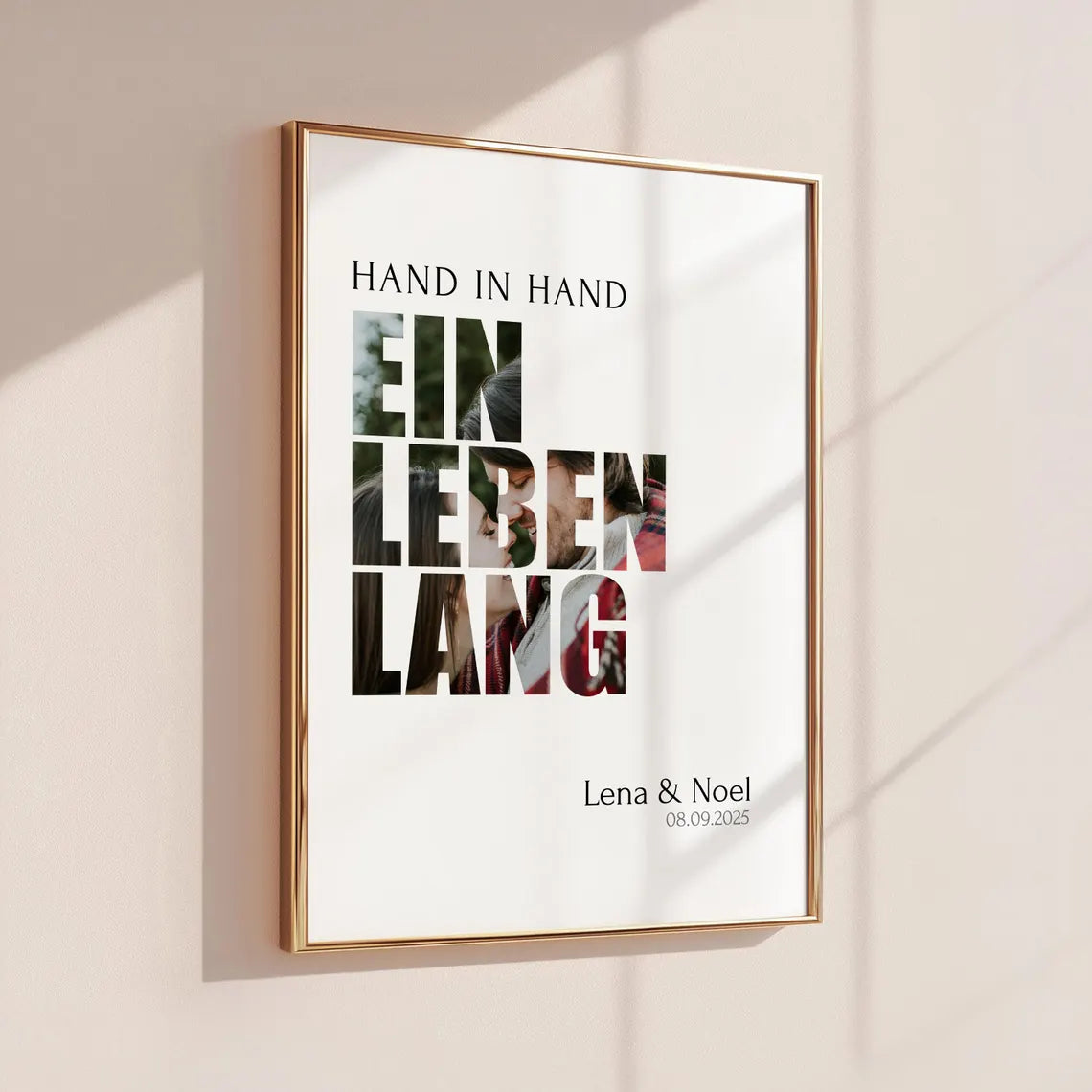 Hand in Hand ein Leben lang Geschenk Verlobung, Jahrestag, Hochzeitstag