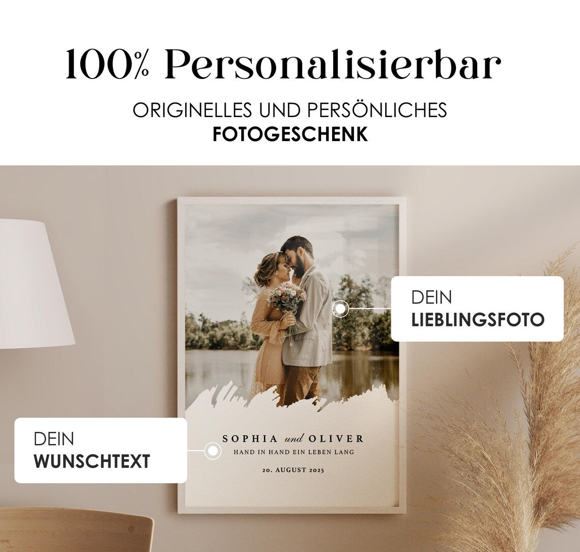 Hochzeitstag Geschenk mit Foto - Liebe Jubiläum Geschenk Paar