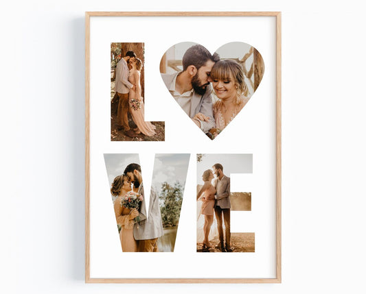 Jahrestag Geschenk mit Fotos – Love Poster für sie oder ihn, Hochzeitstag & Valentinstag