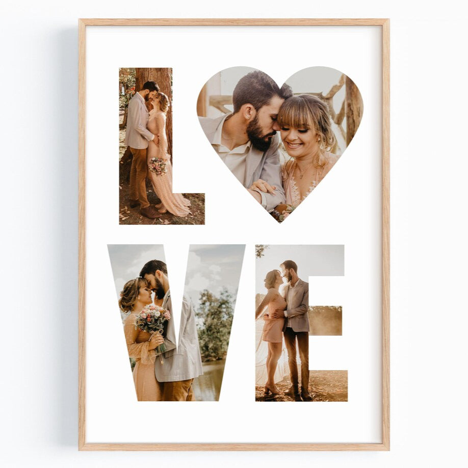 Jahrestag Geschenk mit Fotos – Love Poster für sie oder ihn, Hochzeitstag & Valentinstag