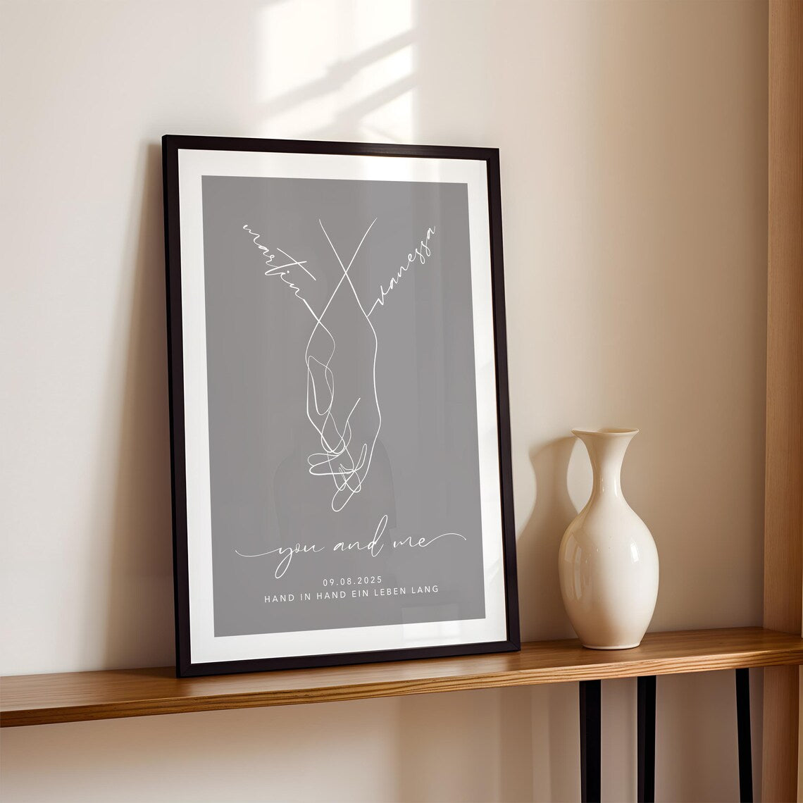 Du und ich Bild – Personalisiertes Hochzeitsgeschenk für Brautpaar Verlobungsgeschenk
