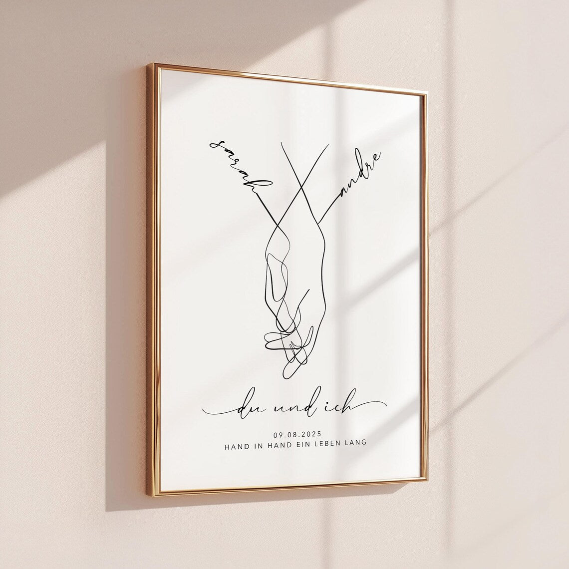 Du und ich Bild – Personalisiertes Hochzeitsgeschenk für Brautpaar Verlobungsgeschenk