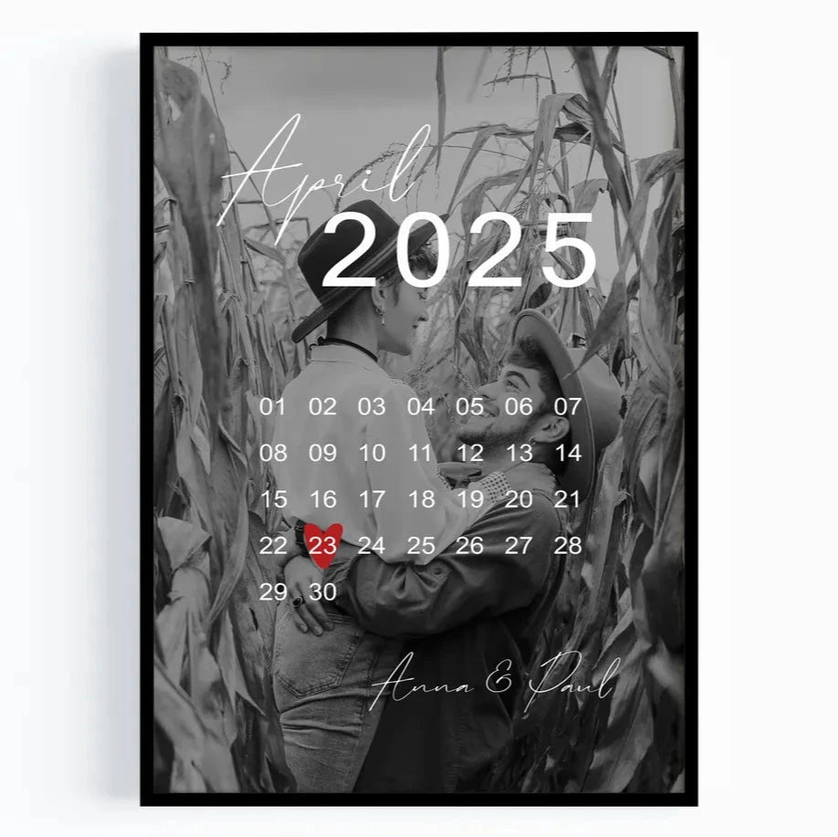 Fotoposter mit Kalender – Personalisiertes Geschenk zum Jahrestag
