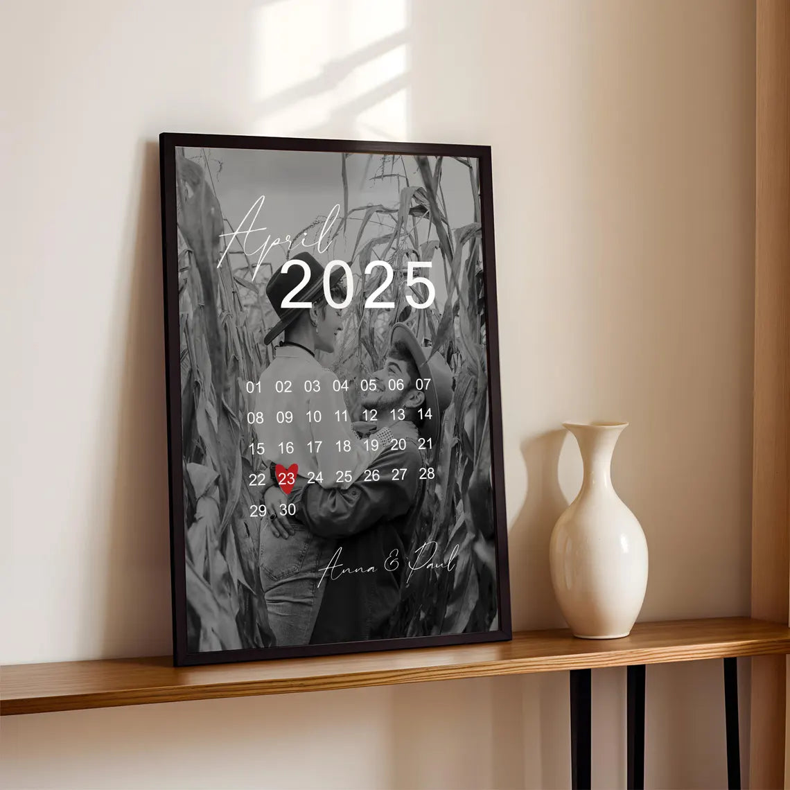 Fotoposter mit Kalender – Personalisiertes Geschenk zum Jahrestag