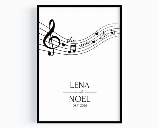Hochzeitsgeschenk du und ich Bild Geschenk zur Hochzeit Poster für Brautpaar