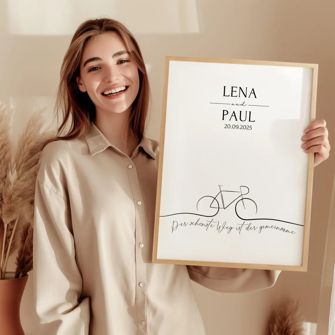 Hochzeit Geschenk personalisiertes Fahrrad Poster A4 A3 A2