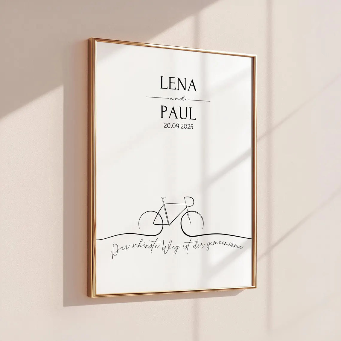Hochzeit Geschenk personalisiertes Fahrrad Poster A4 A3 A2