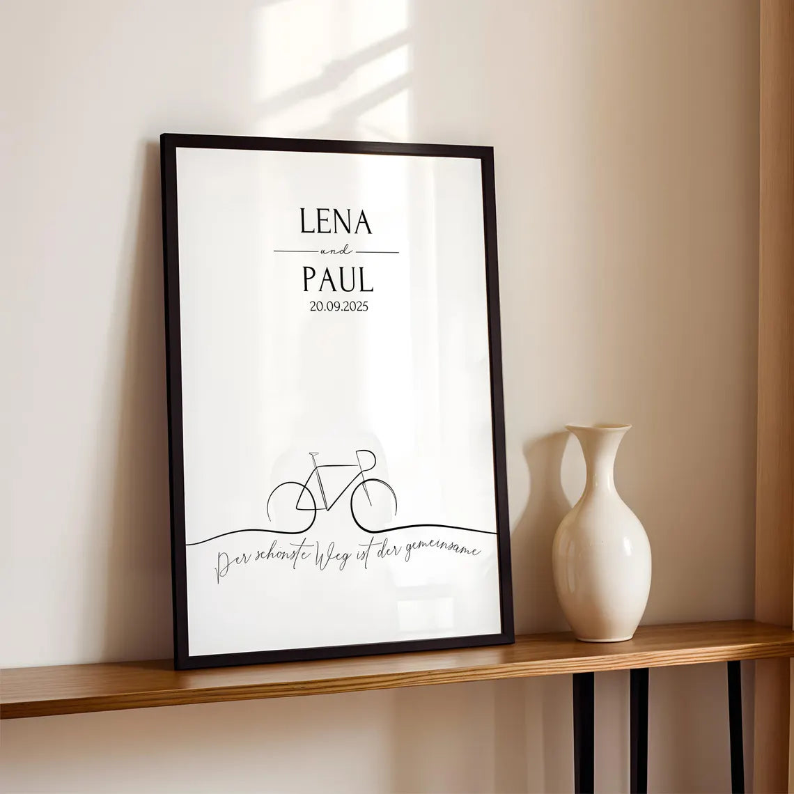 Hochzeit Geschenk personalisiertes Fahrrad Poster A4 A3 A2