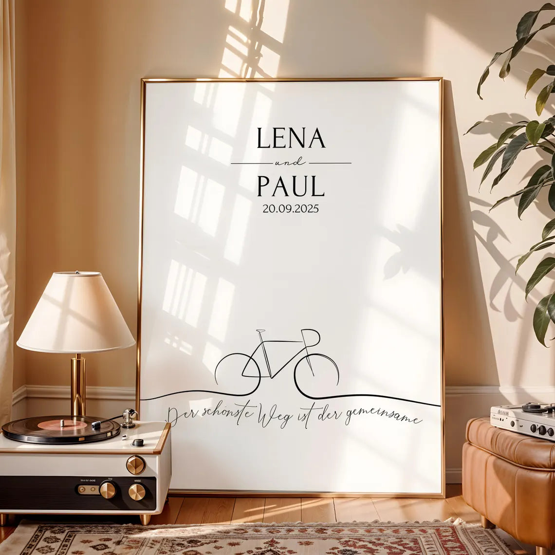 Hochzeit Geschenk personalisiertes Fahrrad Poster A4 A3 A2