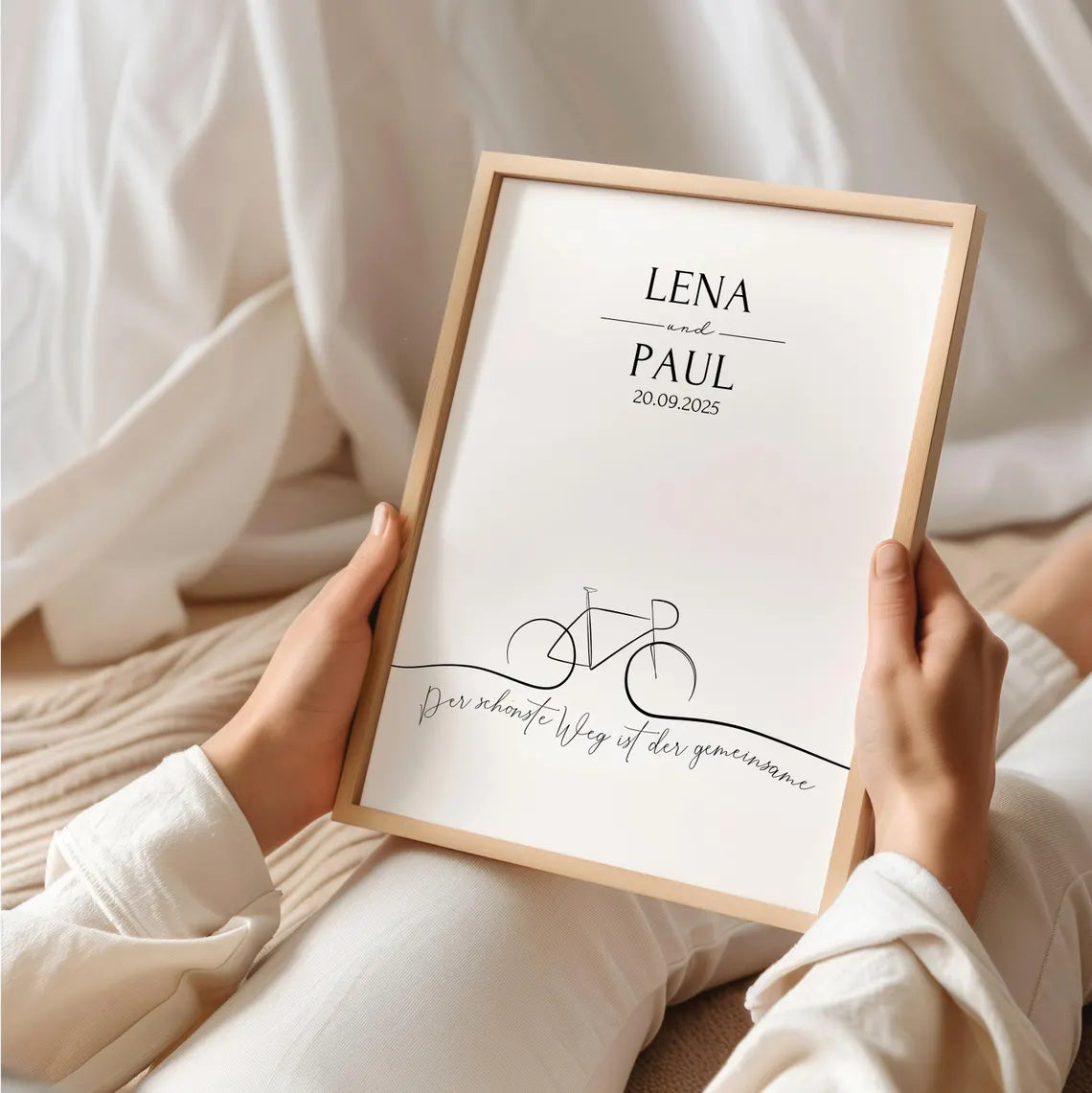 Hochzeit Geschenk personalisiertes Fahrrad Poster A4 A3 A2
